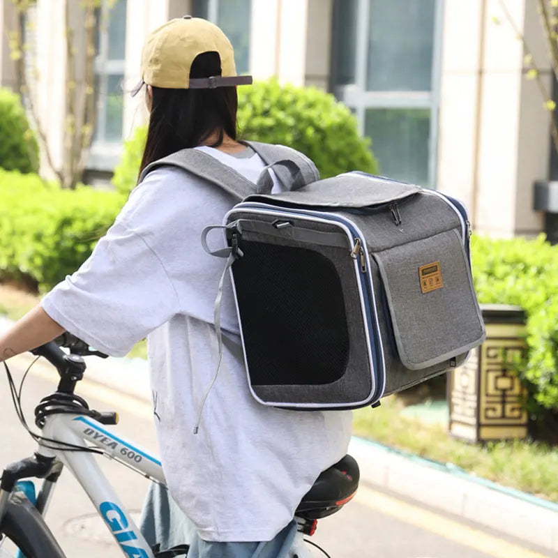 Sac Vélo Chat Chien Portable - Panier Transport Moto Extérieur