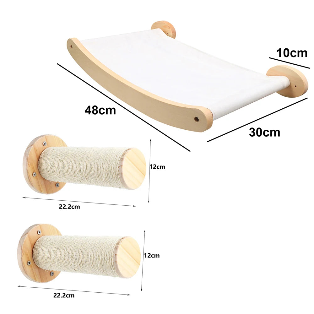 Arbre à Chat Mural avec Griffoir Sisal & Hamac